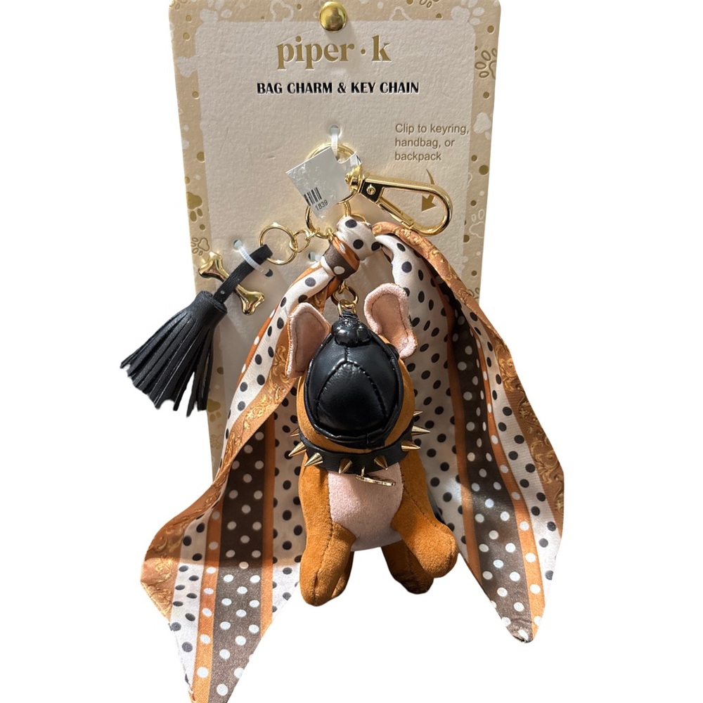Piper K Brown Black Dog Key Card Holder